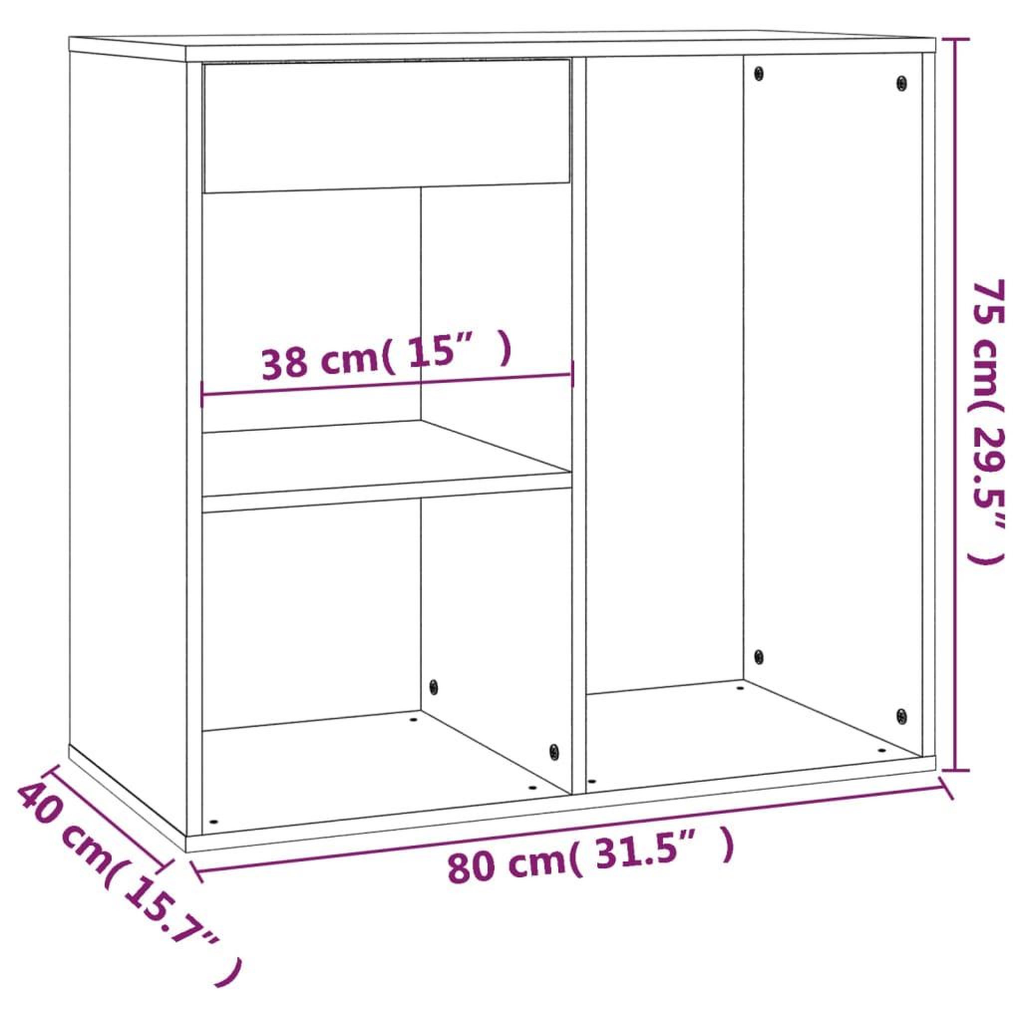 Voir la diapositive 6 : VIDAXL Armoire a cosmetiques Blanc 80x40x75 cm Bois d'ingenierie