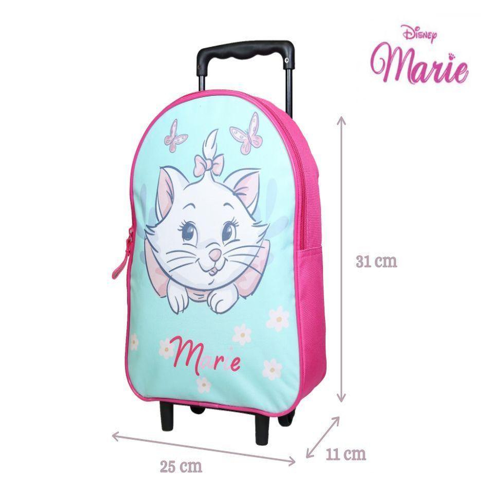 Voir la diapositive 6 : Bagtrotter BAGTROTTER Sac à dos à roulettes 31 cm Disney Marie Les Aristochats Vert