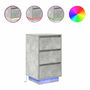 Voir la diapositive 2 : VIDAXL Table de chevet avec lumieres LED gris beton 38x34x65 cm
