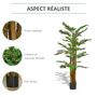 Voir la diapositive 5 : OUTSUNNY Palmier artificiel H.1,85 m arbre artificiel tronc branches lichen feuilles grand réalisme pot inclus