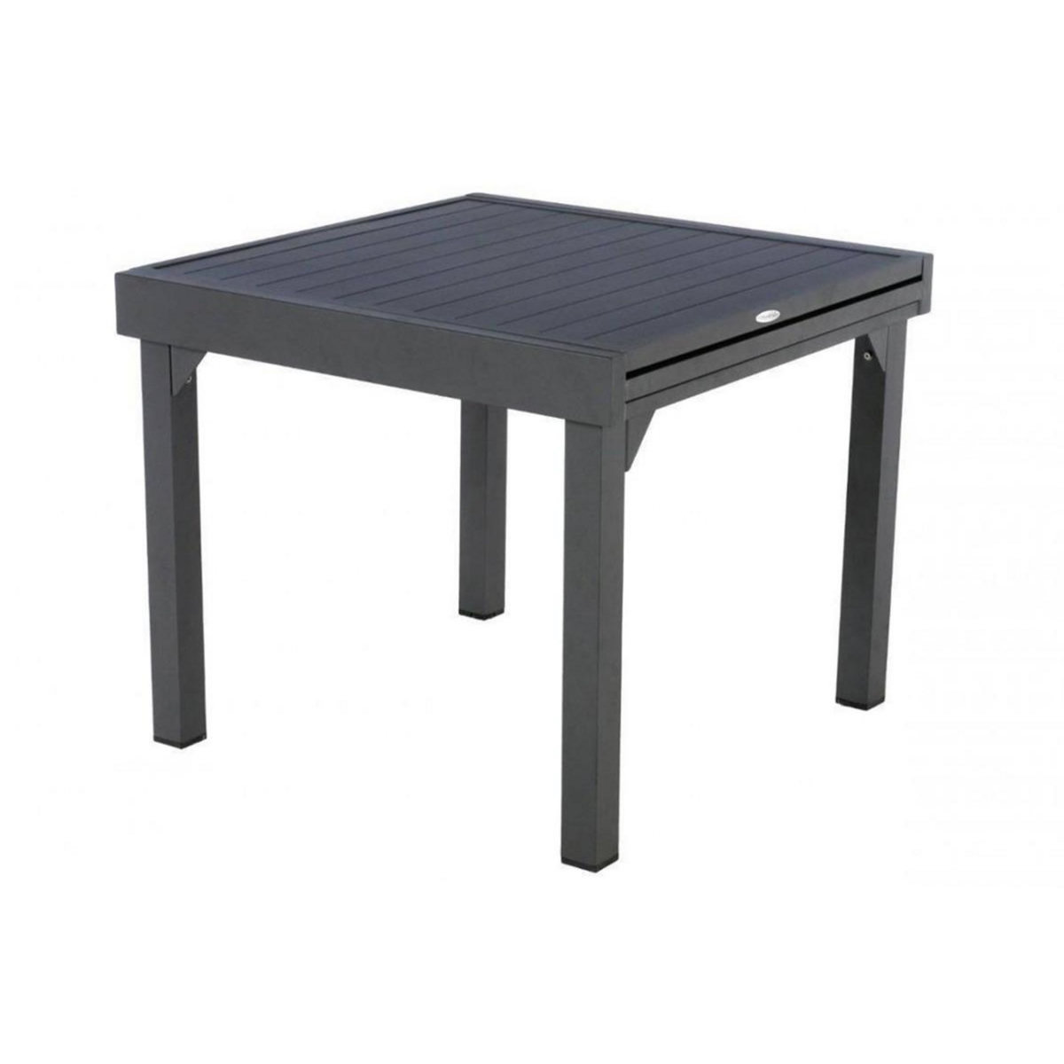 HESPERIDE Table extensible carrée alu Piazza 4/8 places Graphite - Hespéride