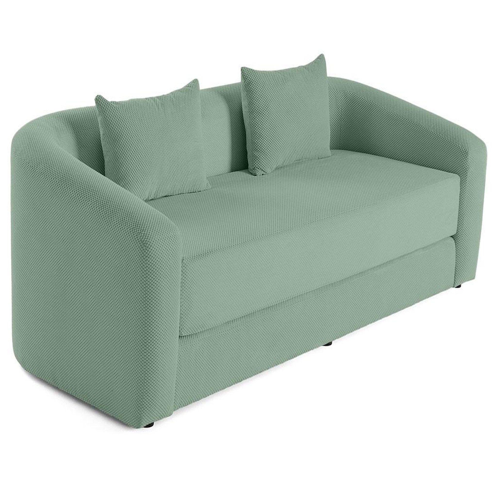 Voir la diapositive 2 : BEST MOBILIER Nuvia - canapé convertible déplimousse 3 places en velours texturé