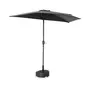 SWEEEK Demi-Pied de parasol plastique – Base remplissable pour demi-parasol. motif feuillage. noir