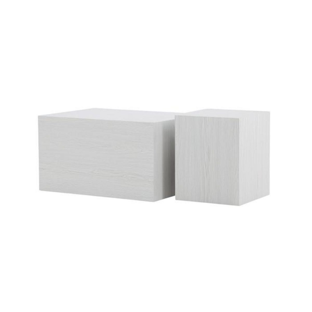 Paris Prix Lot de 2 Tables Basses Effet Bois  York  80cm Blanc