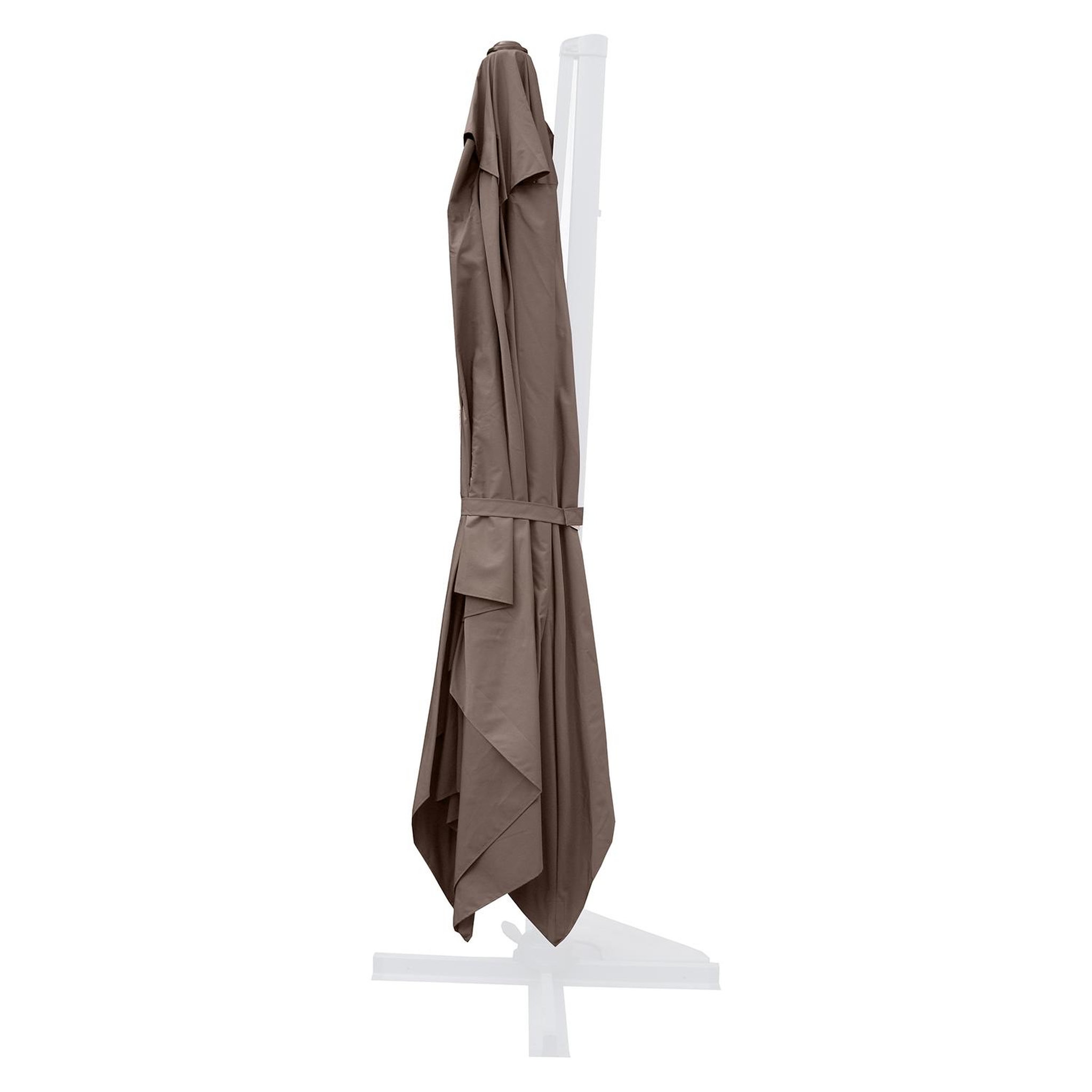 Voir la diapositive 3 : CONCEPT USINE Bundle parasol rectangulaire 3x4m déporté rotatif marron aluminium + housse CESARE