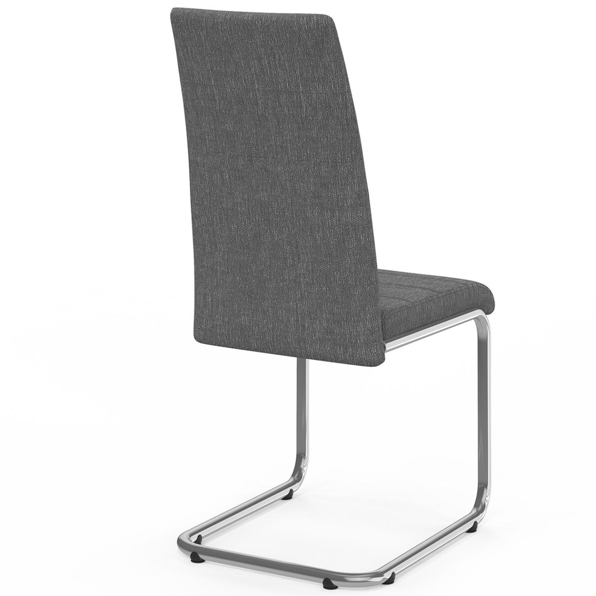 Voir la diapositive 5 : ID MARKET Lot de 4 chaises mia en tissu gris anthracite pour salle à manger