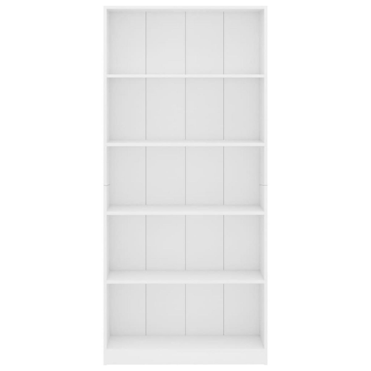 VIDAXL Bibliotheque a 5 niveaux Blanc 80x24x175 cm Bois d'ingenierie