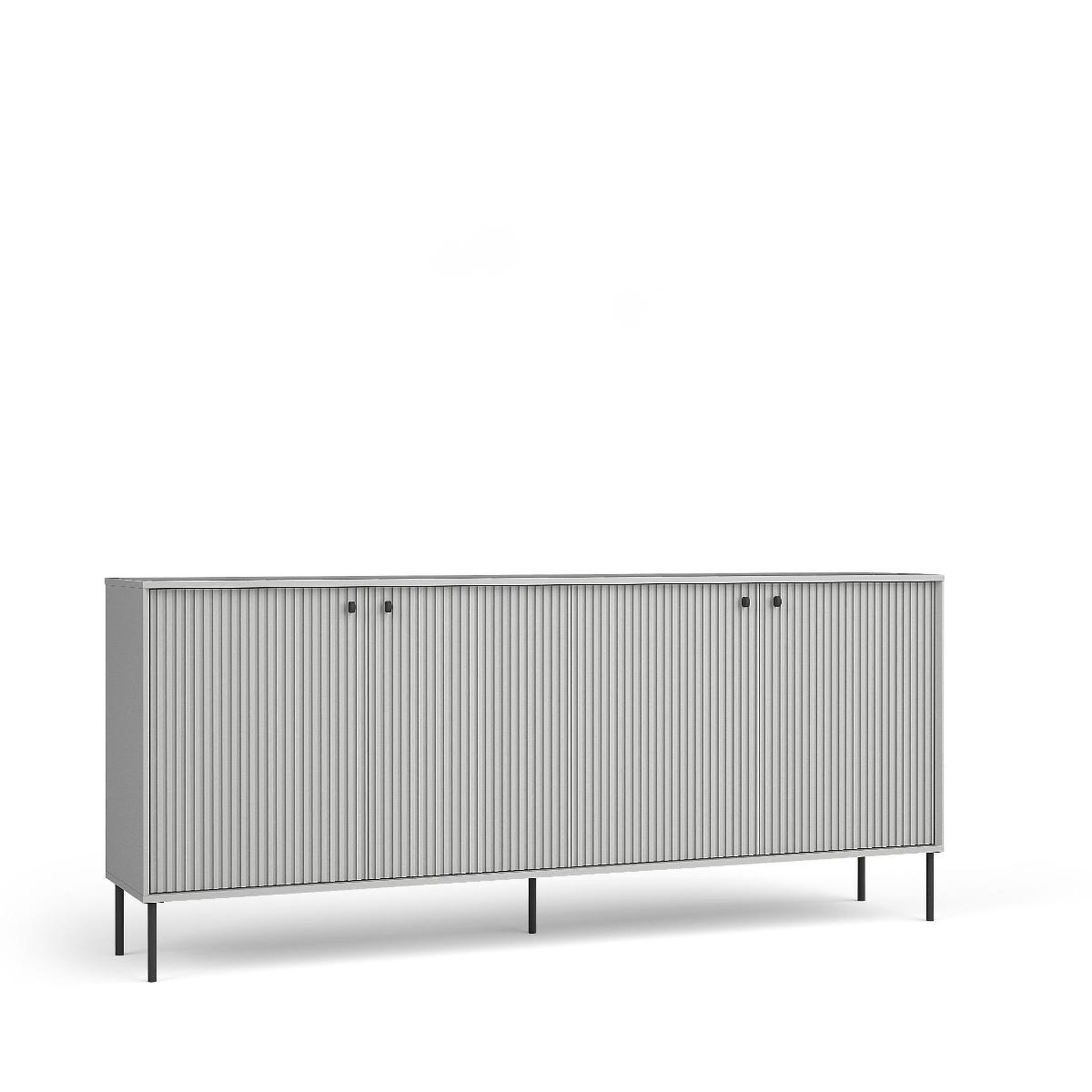 JLC KREATION Buffet bas moderne 4 portes coloris gris simy