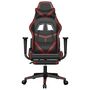Voir la diapositive 3 : VIDAXL Chaise de jeu avec repose-pied Noir/rouge bordeaux Similicuir