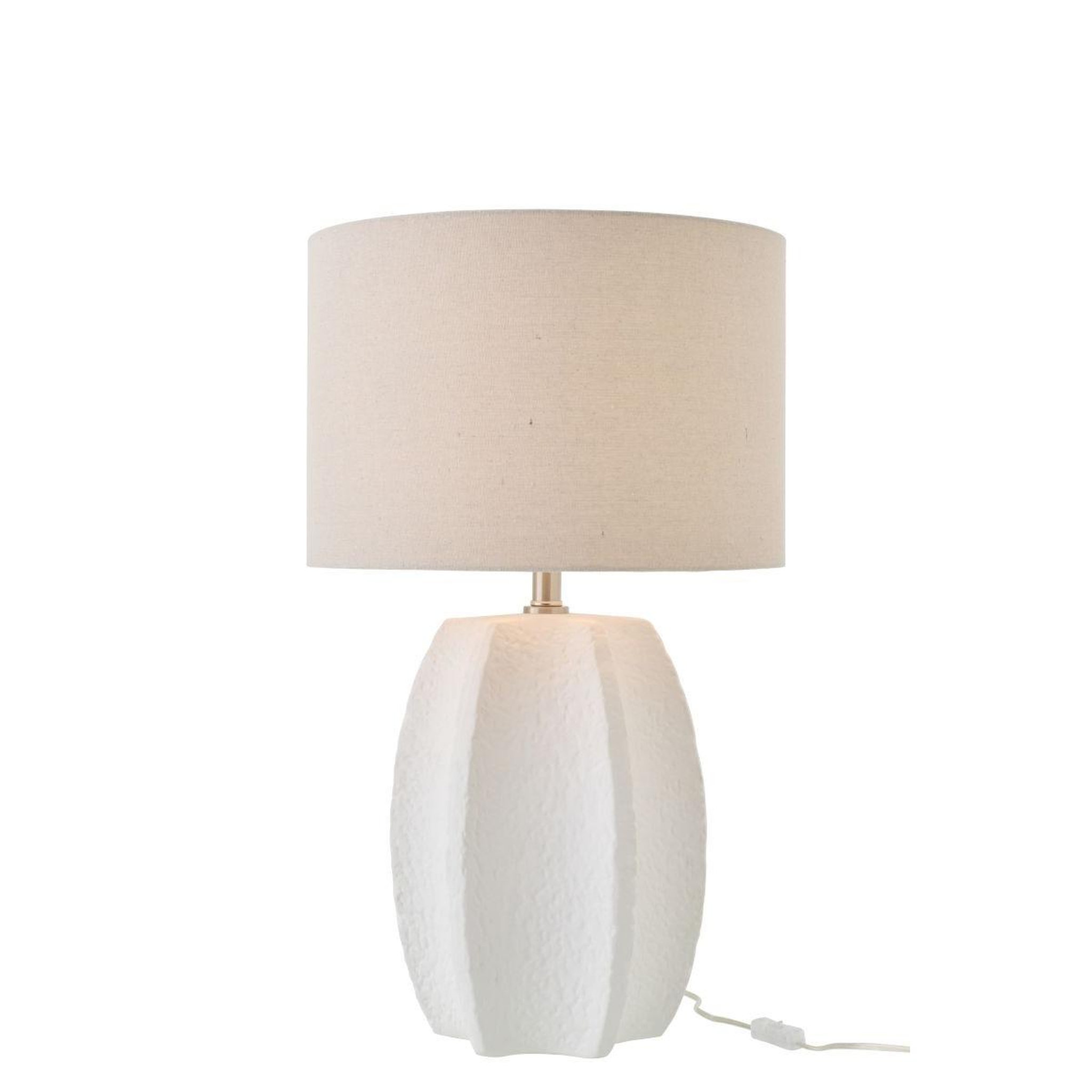 Voir la diapositive 3 : J-LINE Lampe à poser en céramique  latasha  70cm blanc