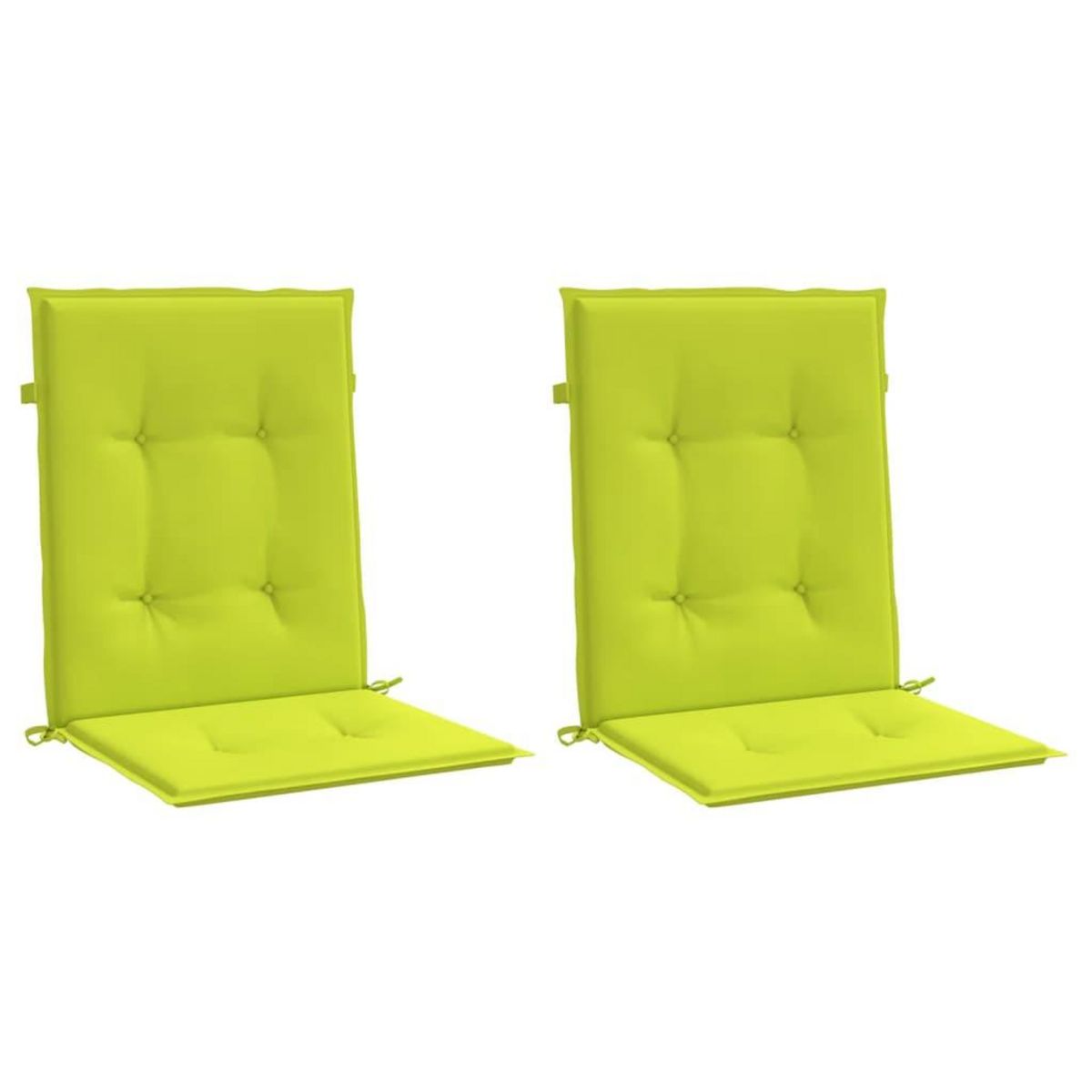 VIDAXL Coussins de chaise de jardin a dossier bas lot de 2 vert vif