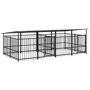 Voir la diapositive 2 : VIDAXL Chenil d'exterieur avec toit pour chiens Acier 7,51 m²