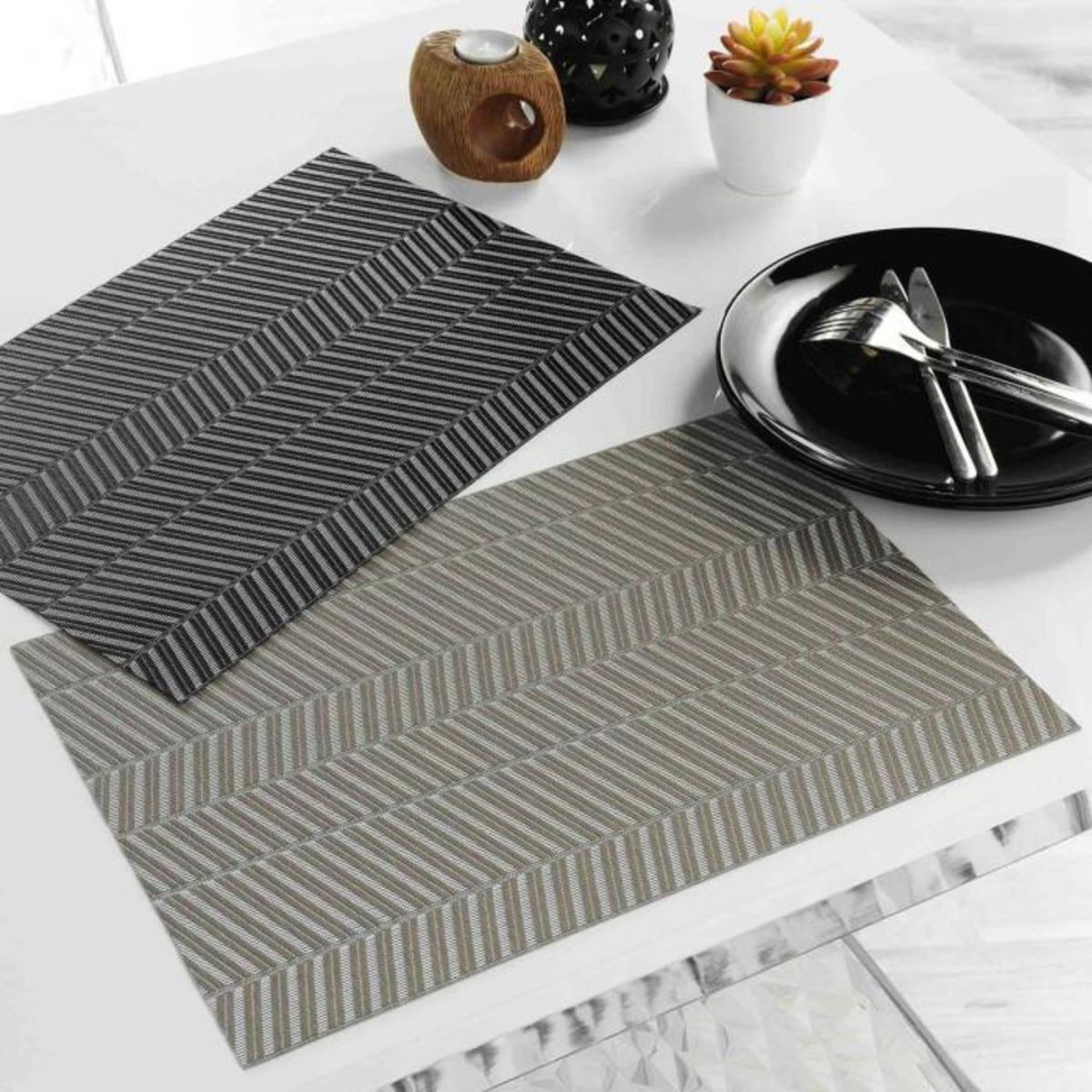 Paris Prix Set de Table  Lizia  30x45cm Noir & Blanc