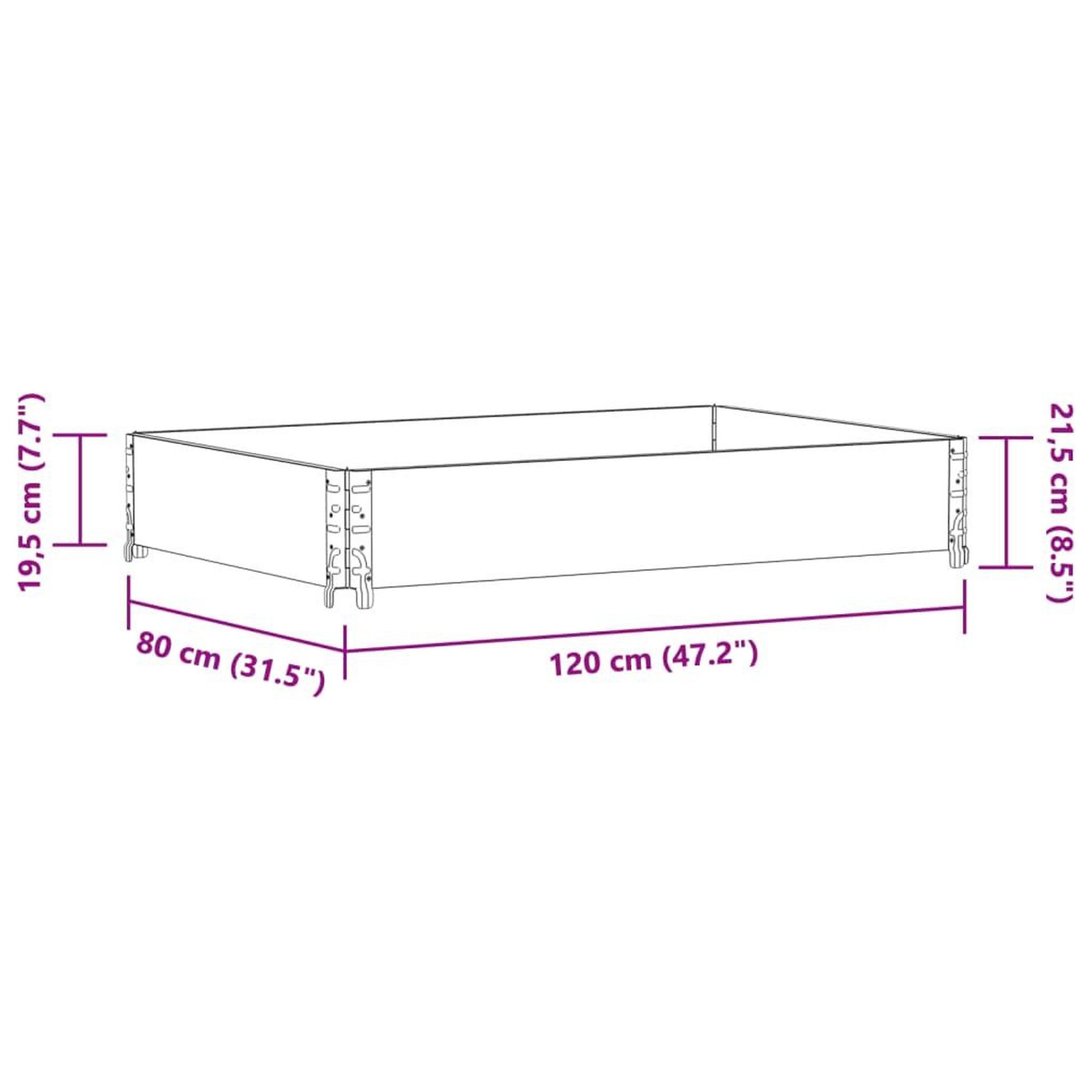 Voir la diapositive 6 : VIDAXL Jardiniere 120x80 cm bois massif de pin