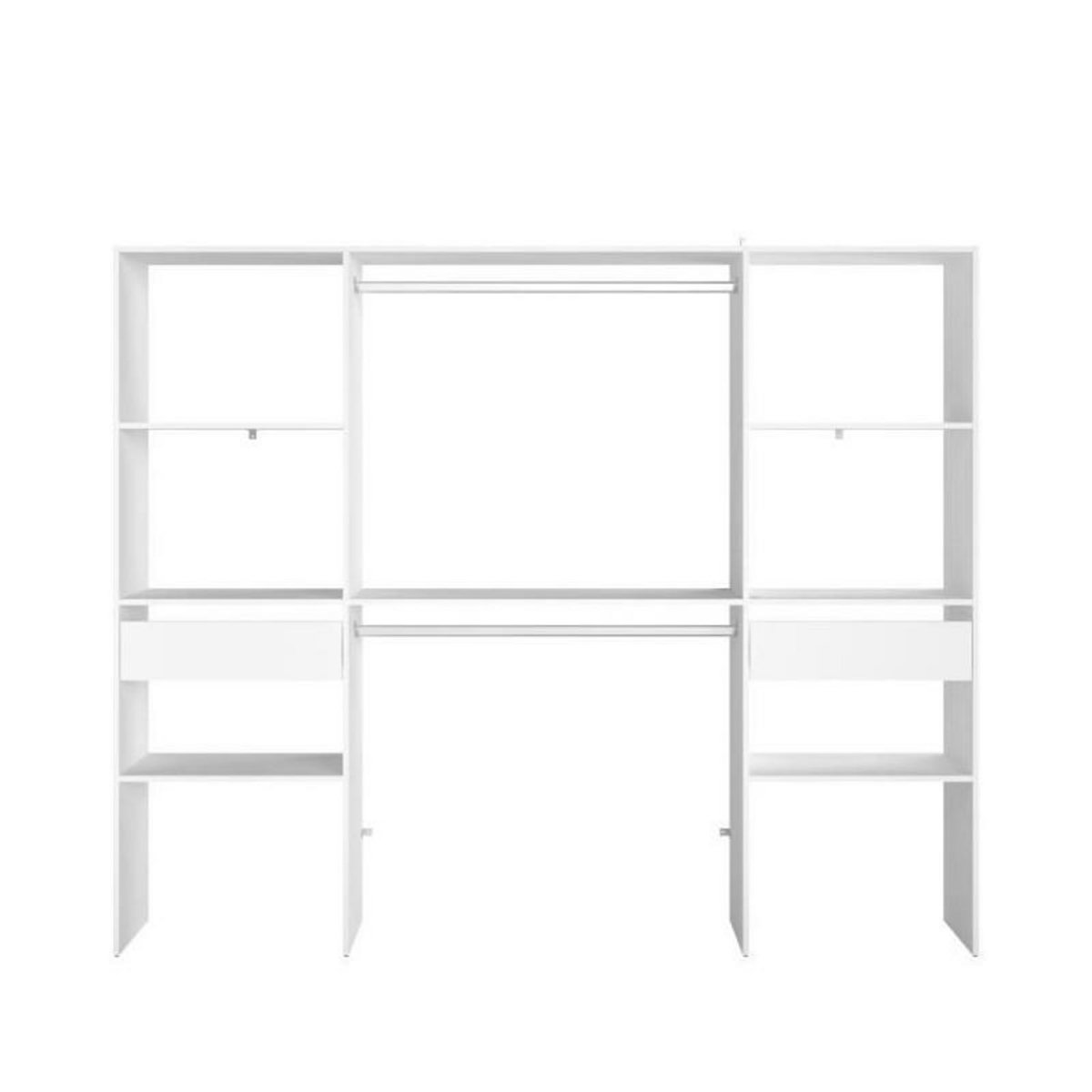 EKIPA Dressing Blanc - L 220 x P 40 x H 180 cm - ARTIC