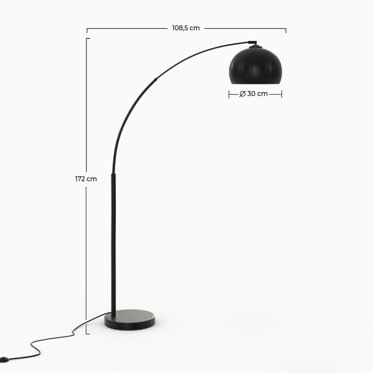 Rendez vous déco Lampadaire en métal couleur noir et laiton - Dinard