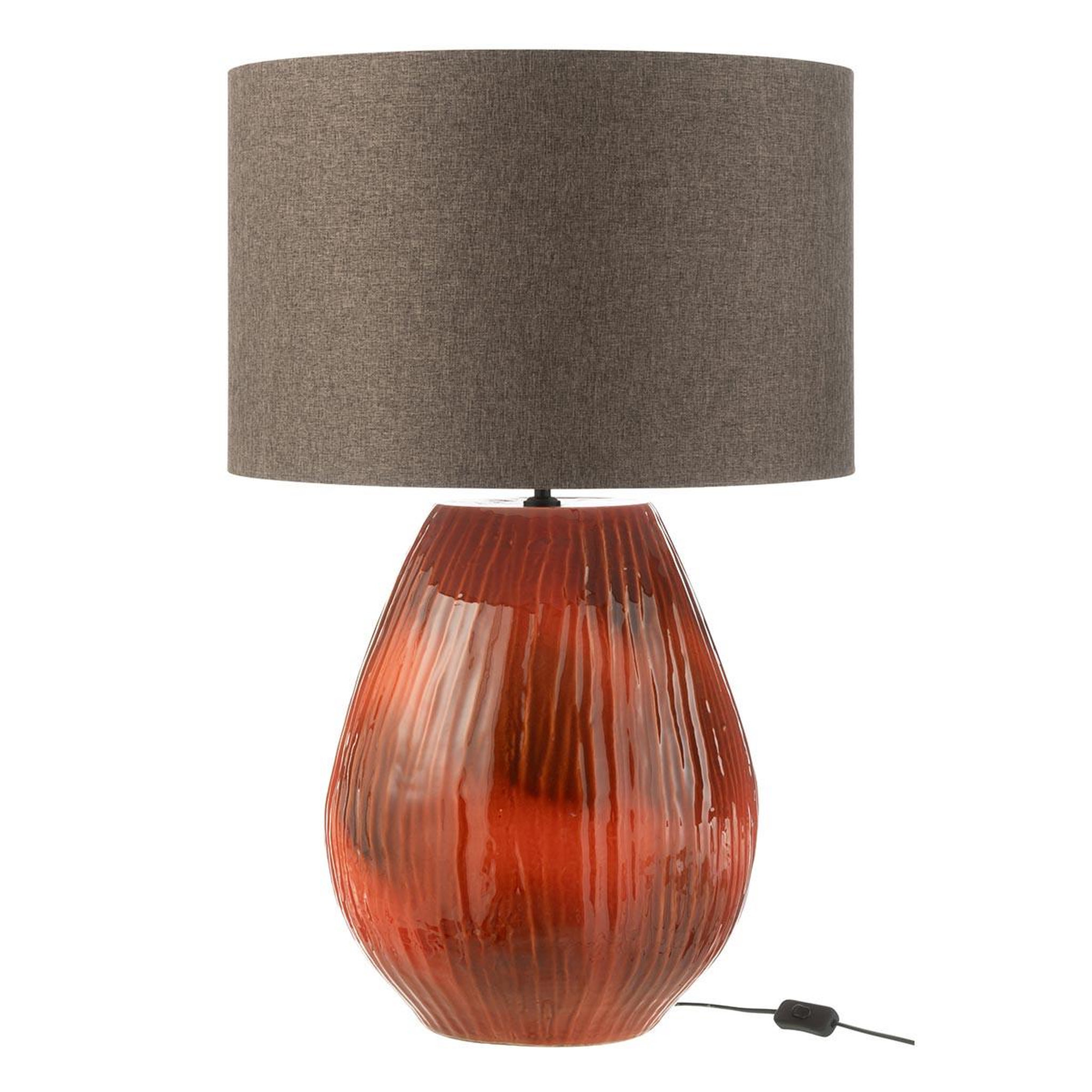 Voir la diapositive 1 : J-LINE Lampe à poser en céramique  akane  85cm rouge