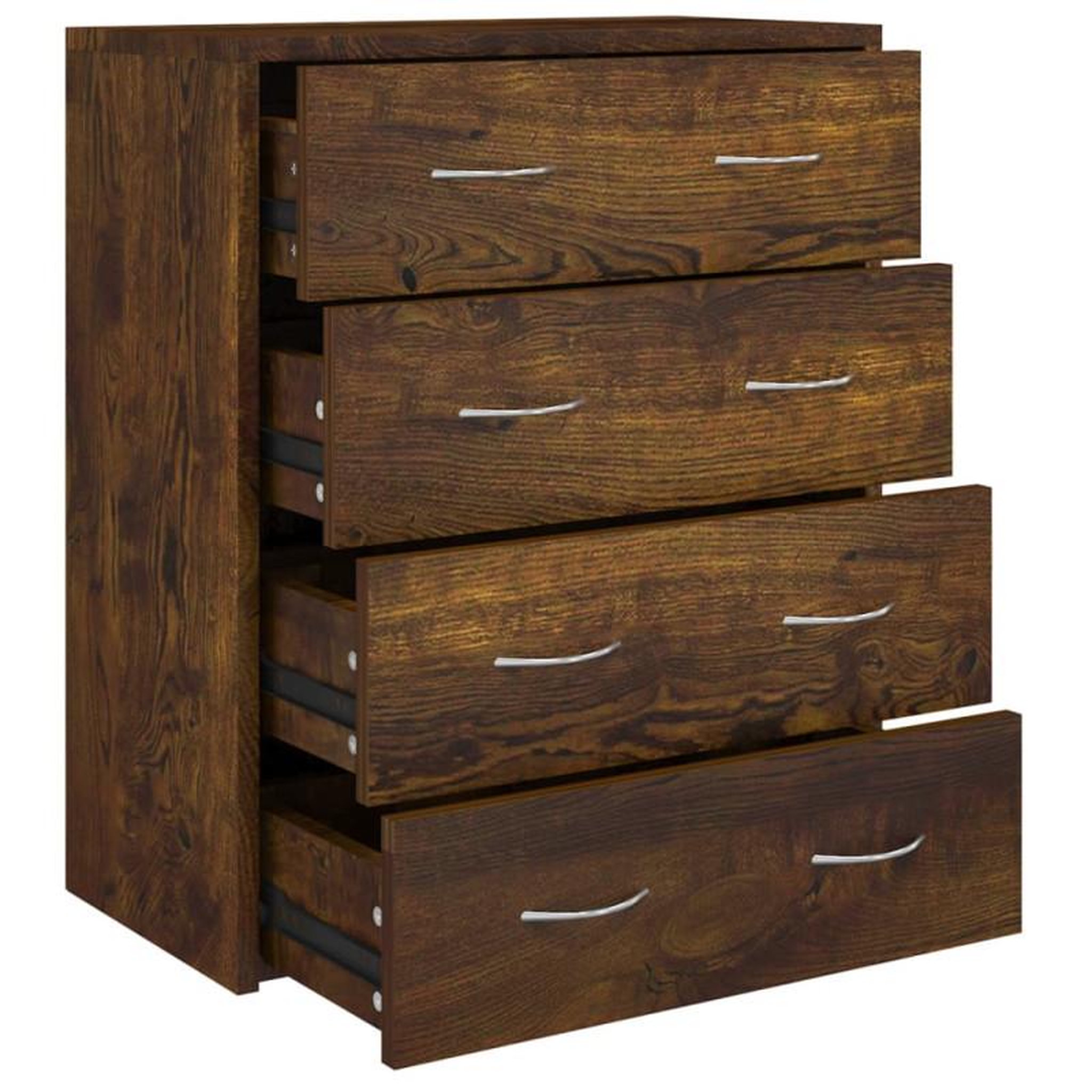 Voir la diapositive 2 : VIDAXL Buffet avec 4 tiroirs 60x30,5x71 cm Chêne fumé