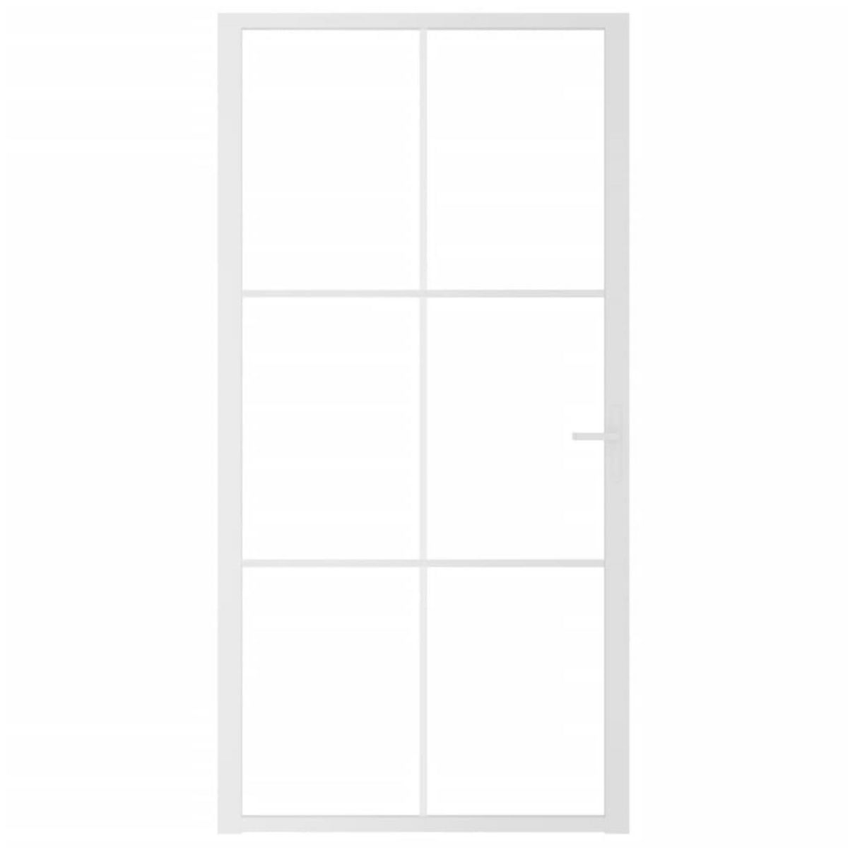 VIDAXL Porte interieure 102,5x201,5 cm Blanc Verre ESG et aluminium