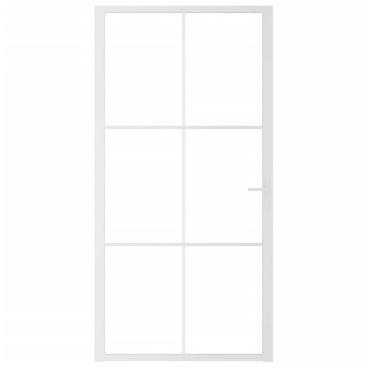 VIDAXL Porte interieure 102,5x201,5 cm Blanc Verre ESG et aluminium