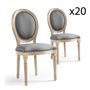 Voir la diapositive 2 : Paris Prix Lot de 20 Chaises Médaillon Tissu  Versailles  96cm Gris Clair