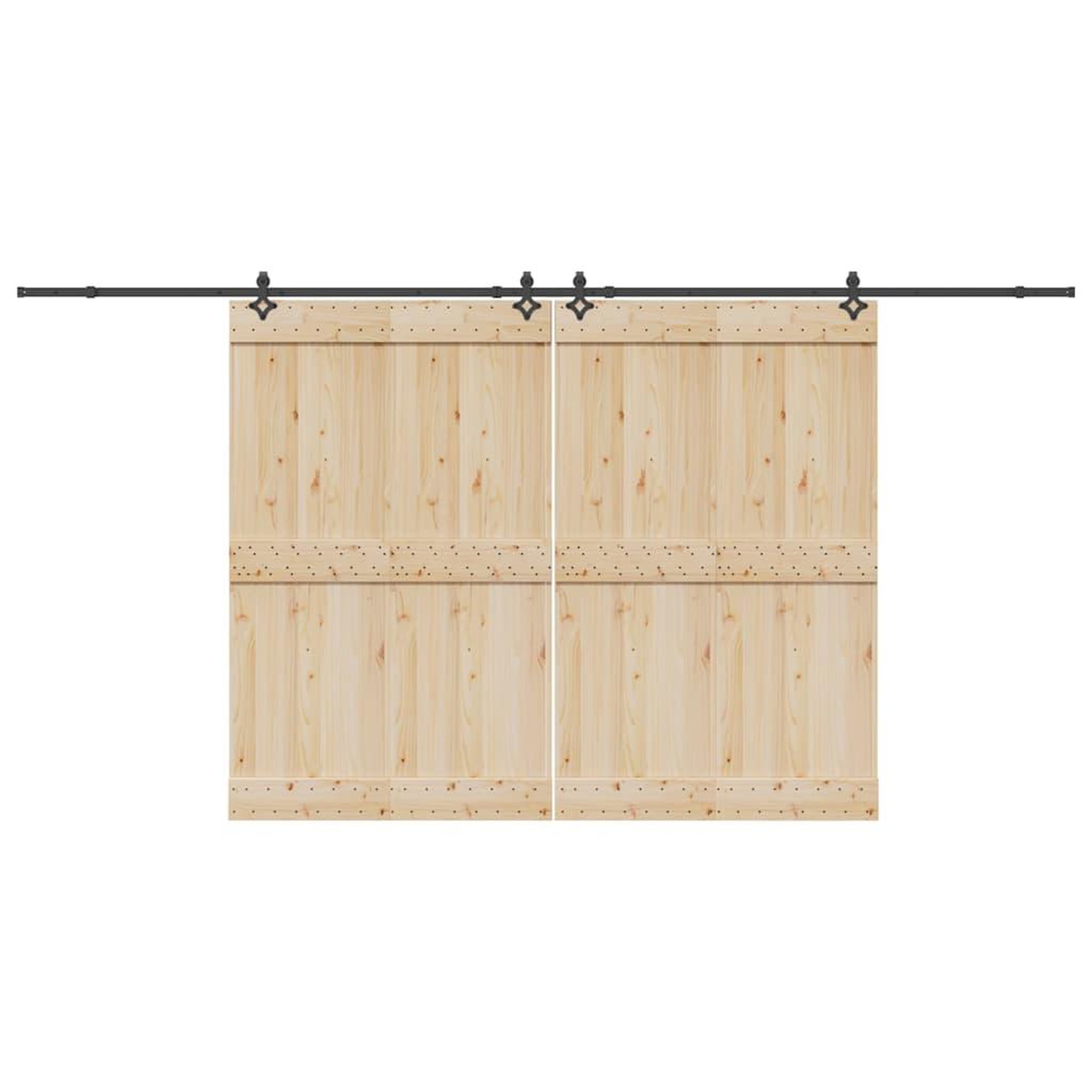 VIDAXL Kit de quincaillerie de porte coulissante 427 cm acier noir