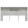 Voir la diapositive 3 : VIDAXL Armoire de tete de lit Gris beton 200x19x103,5 cm
