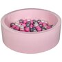 Piscine à balles Aire de jeu + 150 balles rose perle, rose clair, argent