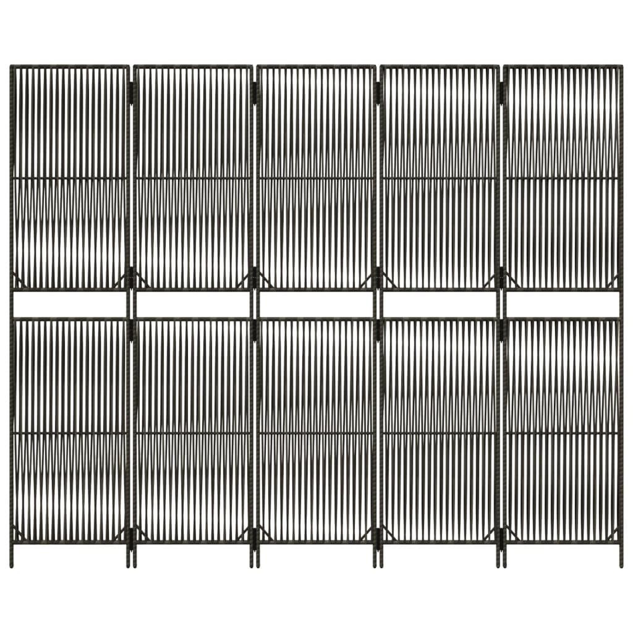 Voir la diapositive 5 : VIDAXL Cloison de separation 5 panneaux gris resine tressee