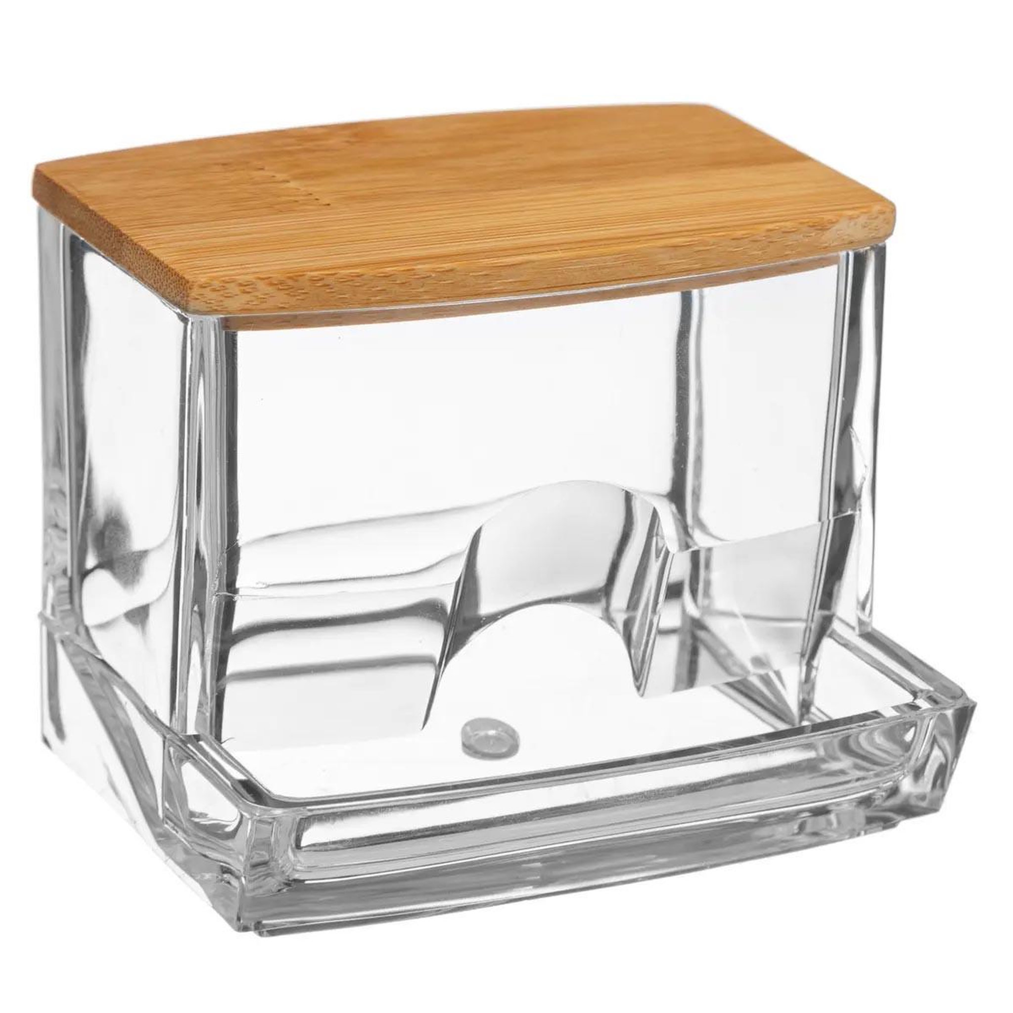 FIVE Distributeur de coton-tiges bambou  selena  9cm transparent
