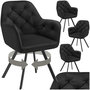Voir la diapositive 1 : tectake Fauteuil pivotant en velours avec accoudoirs rembourré avec motif matelassé noir Lot de 4