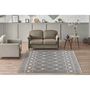 Voir la diapositive 5 : Paris Prix Tapis Tissé Géométrique  Rhombus  Gris & Beige