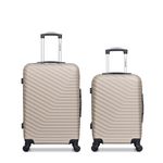 WAVE PARIS WAVE PARIS - Lot de 2 - Valise weekend et valise cabine LENA. Coloris disponibles : Rose, Bleu, Beige, Noir, Gris