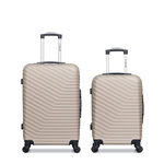 WAVE PARIS WAVE PARIS - Lot de 2 - Valise weekend et valise cabine LENA. Coloris disponibles : Beige, Bleu, Gris, Rose