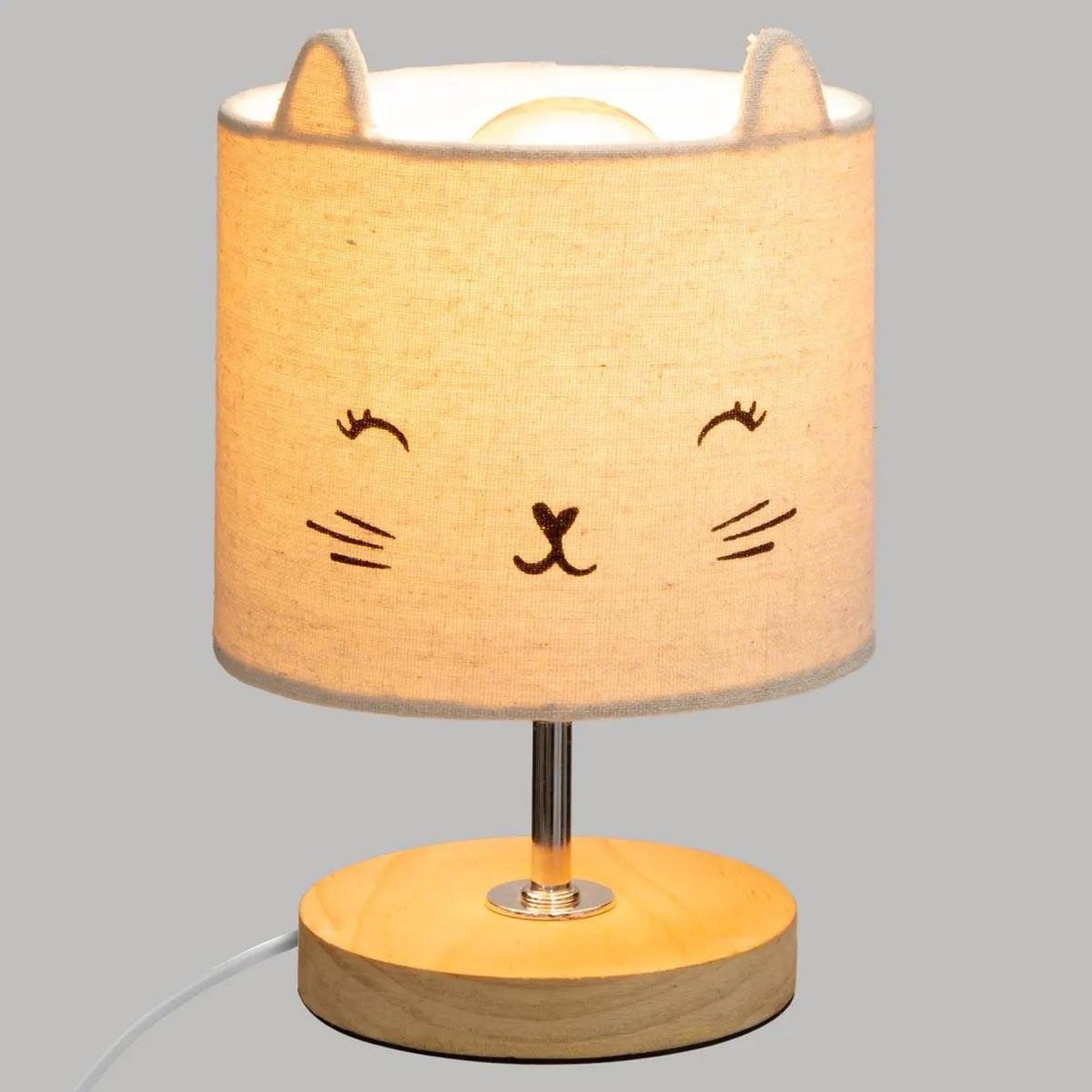 Voir la diapositive 2 : Atmosphera Kids Lampe à Poser Déco  Chat  21cm Gris