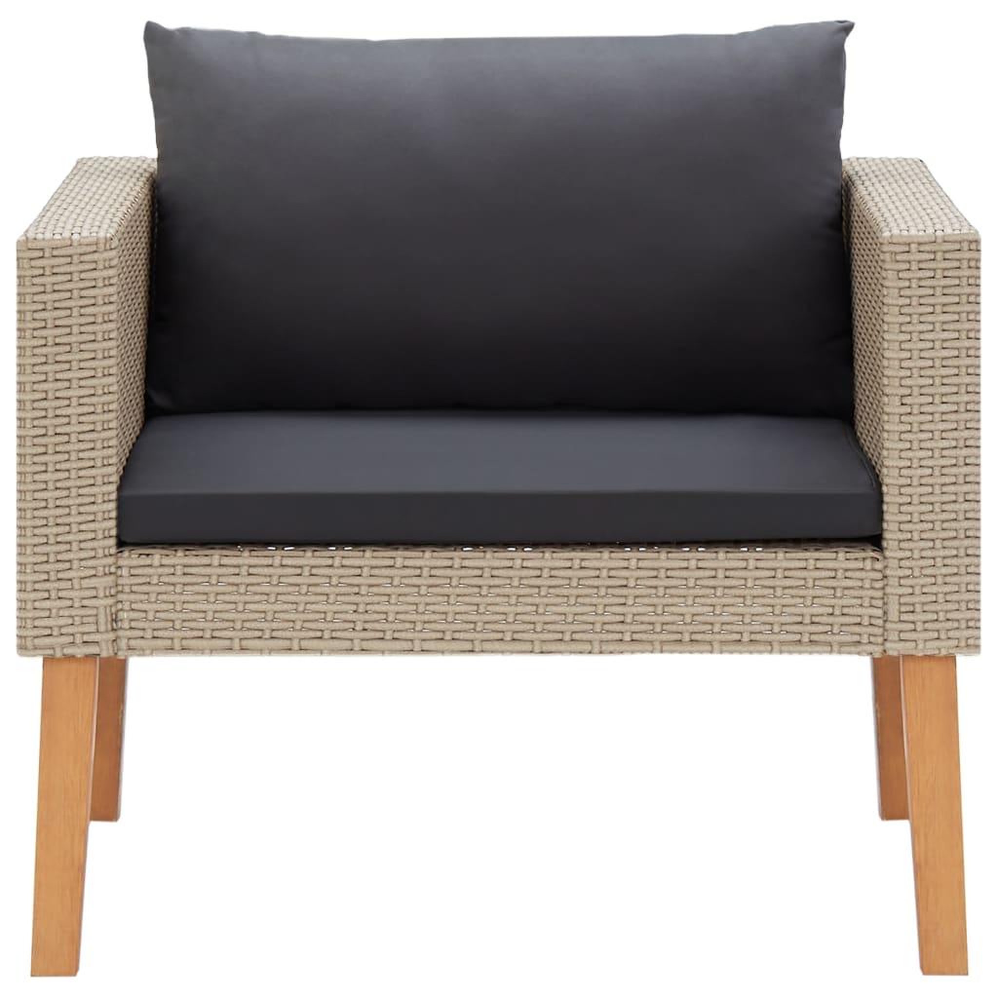 Voir la diapositive 4 : VIDAXL Salon de jardin 5 pcs avec coussins Resine tressee Beige