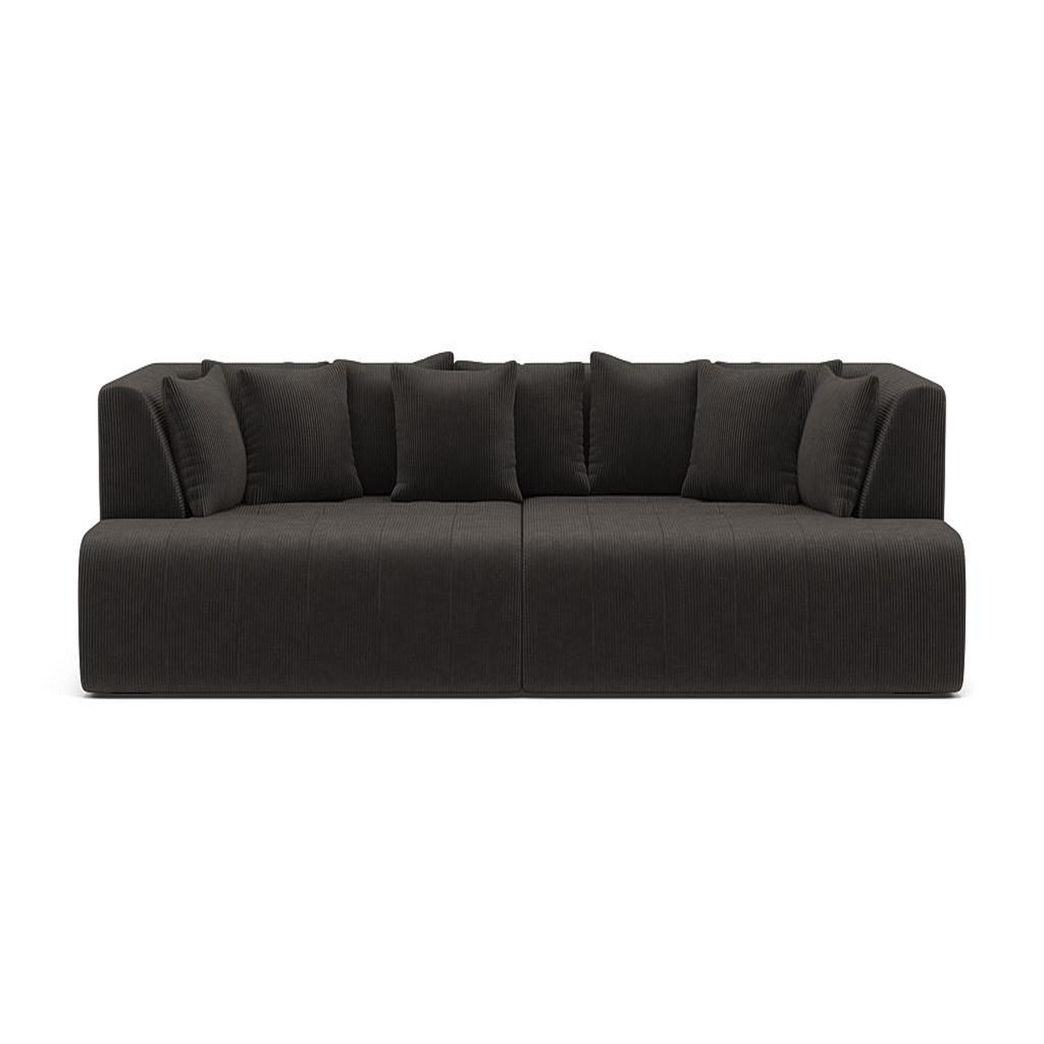 Voir la diapositive 1 : LISA DESIGN Onyx - canapé droit 4 places avec double méridienne - assise profonde - en velours côtelé