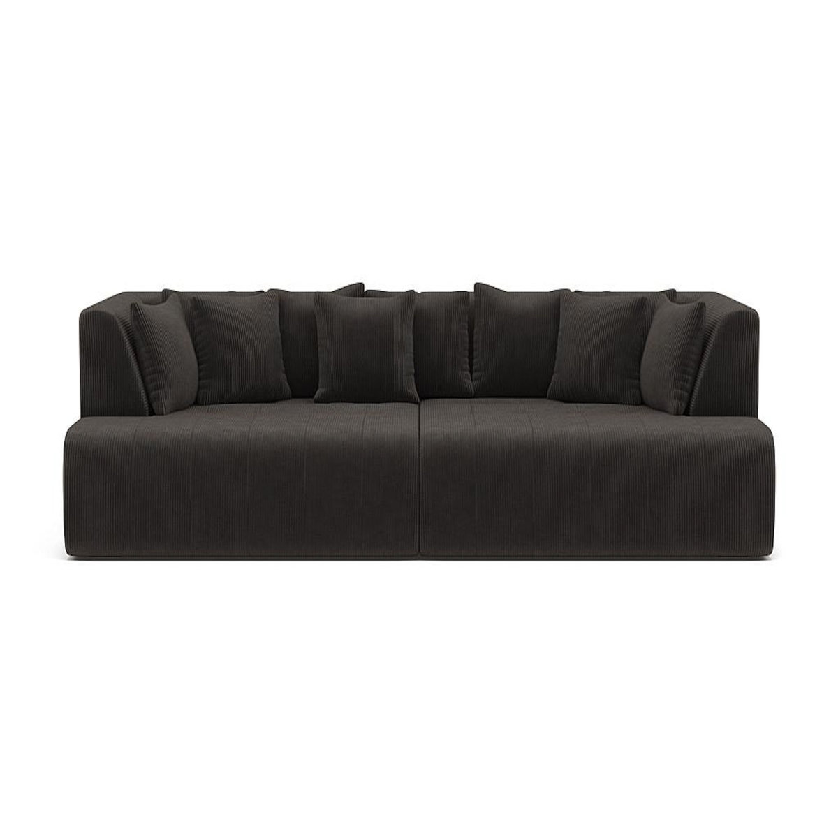 LISA DESIGN Onyx - canapé droit 4 places avec double méridienne - assise profonde - en velours côtelé