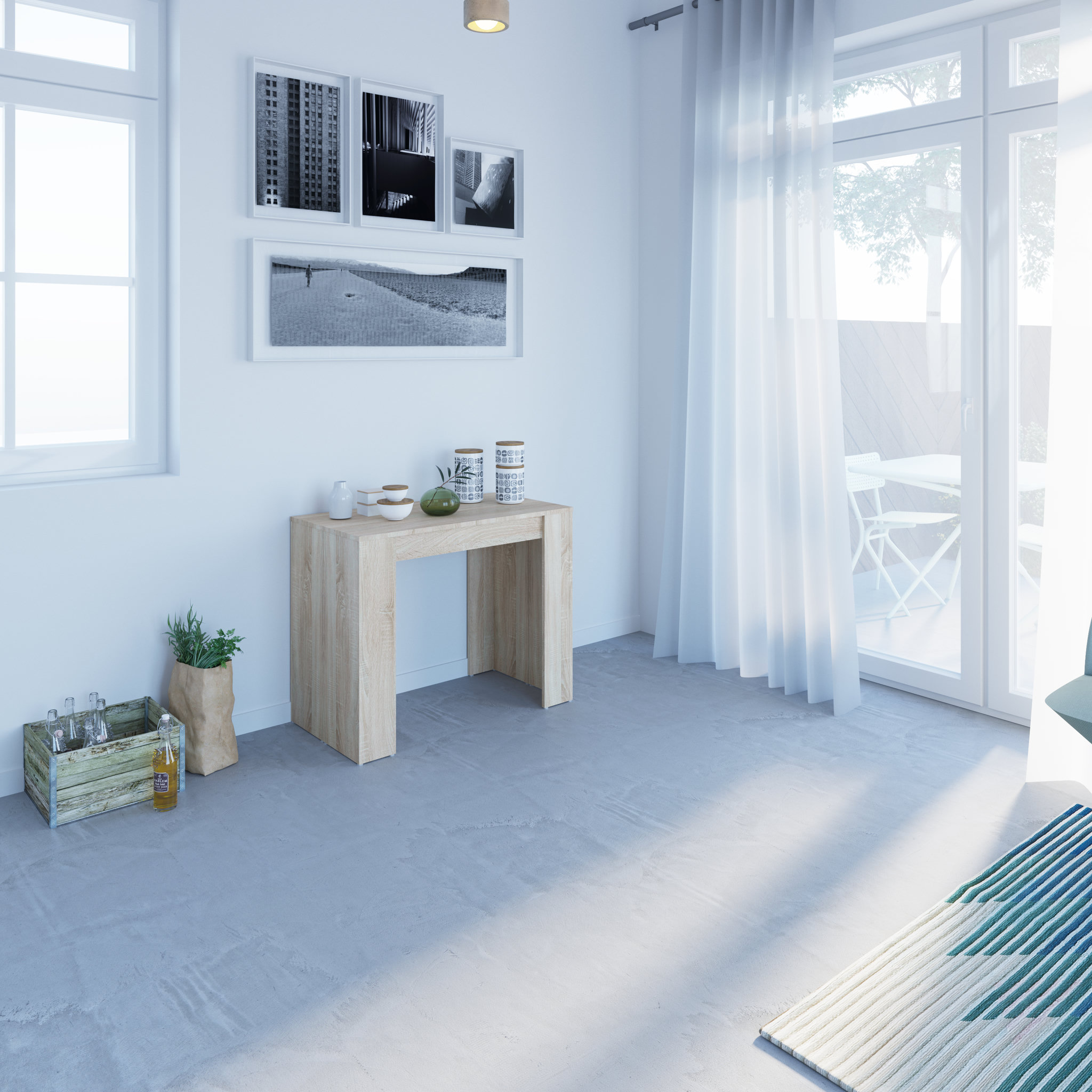 Voir la diapositive 7 : Table console extensible SOBRIO