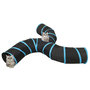 Voir la diapositive 2 : VIDAXL Tunnel pour chats a 3 voies Noir et bleu 25 cm Polyester