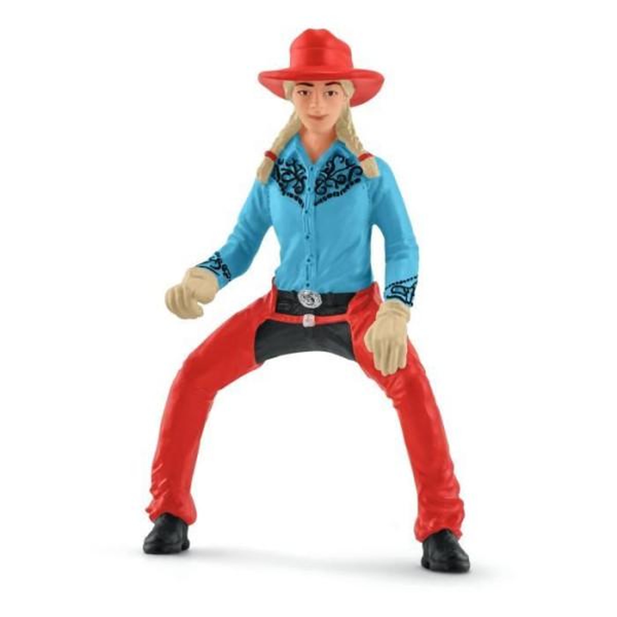 Voir la diapositive 4 : Schleich Figurine Cowgirl et Tonneaux de Racing, avec figurine et cheval, Schleich 42576 Farm World