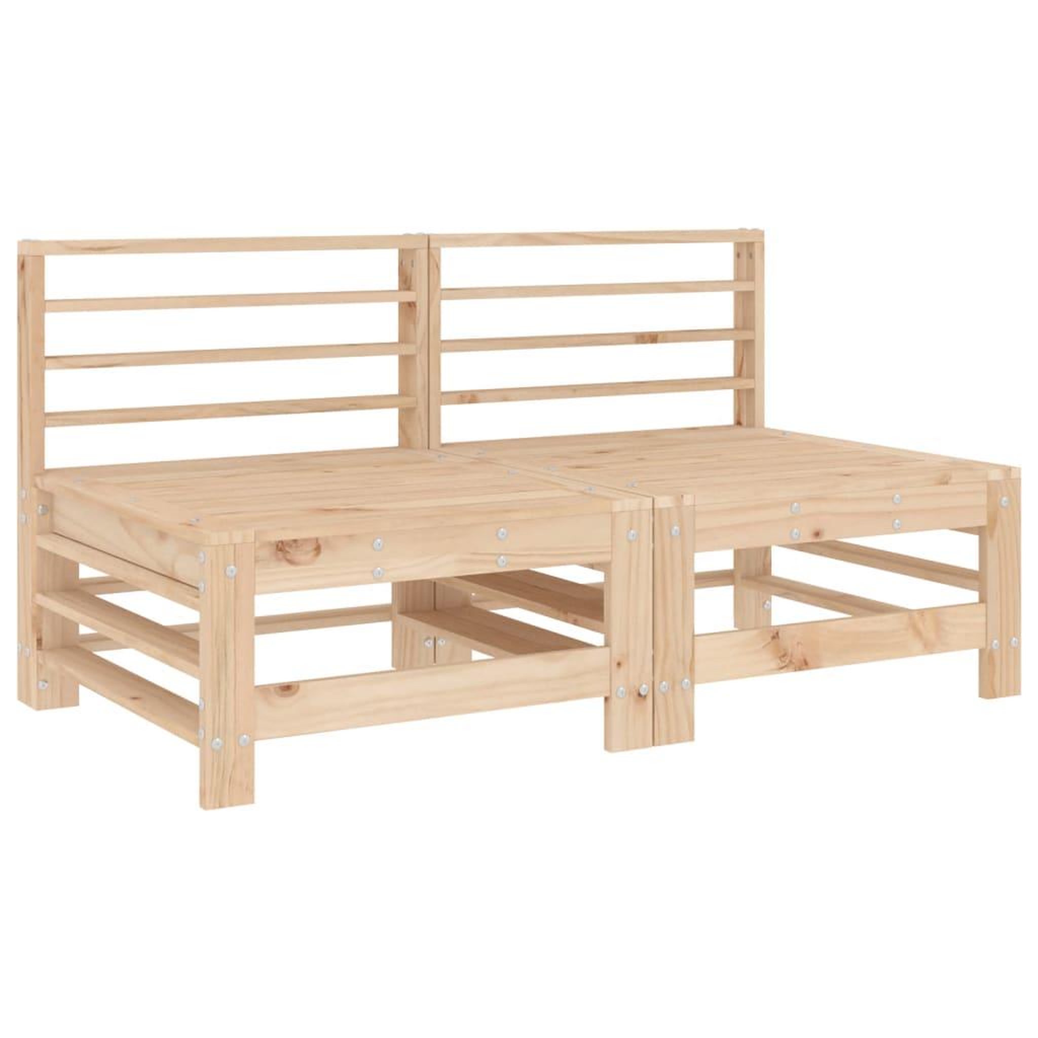 Voir la diapositive 3 : VIDAXL Canapes centraux avec coussins 2 pcs bois de pin massif