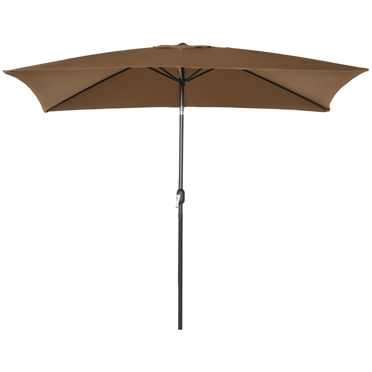 OUTSUNNY Parasol inclinable rectangulaire métal polyester haute densité 2,95L x 1,95l x 2,4H m chocolat