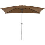 OUTSUNNY Parasol inclinable rectangulaire métal polyester haute densité 2,95L x 1,95l x 2,4H m chocolat