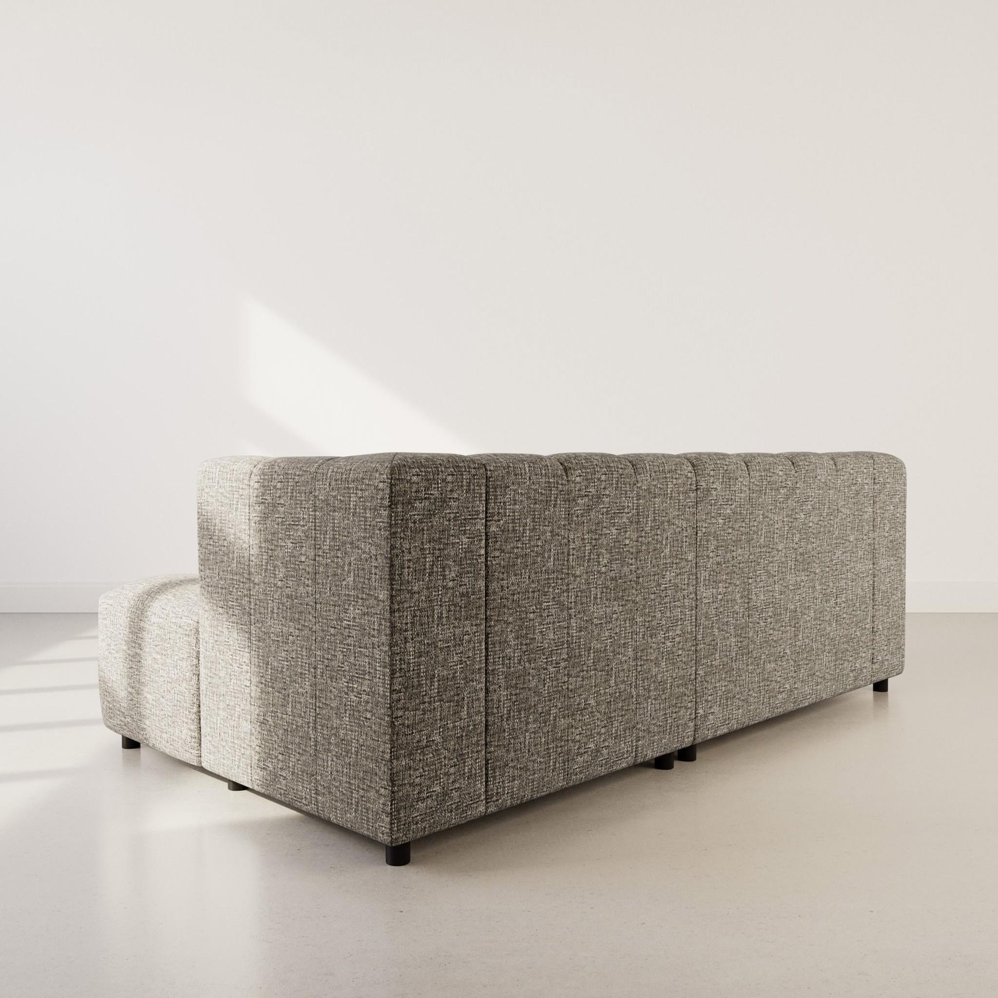 Voir la diapositive 5 : LISA DESIGN Curtis - canapé d'angle droit 4 places avec accoudoir en tissu texturé