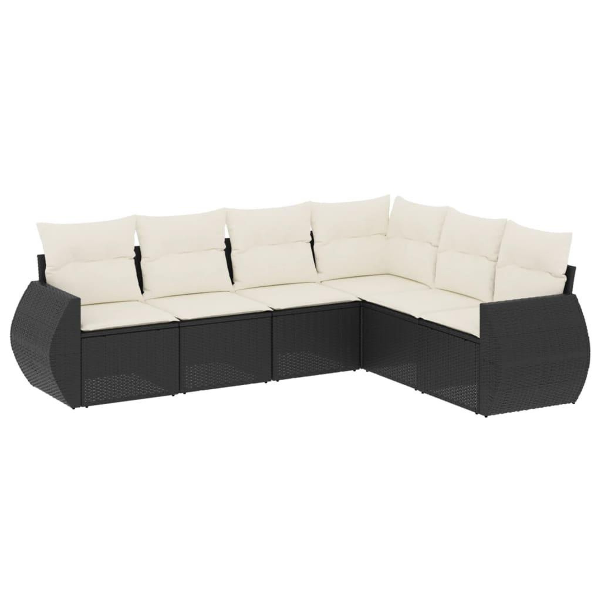 Voir la diapositive 2 : VIDAXL Salon de jardin 6 pcs avec coussins noir resine tressee