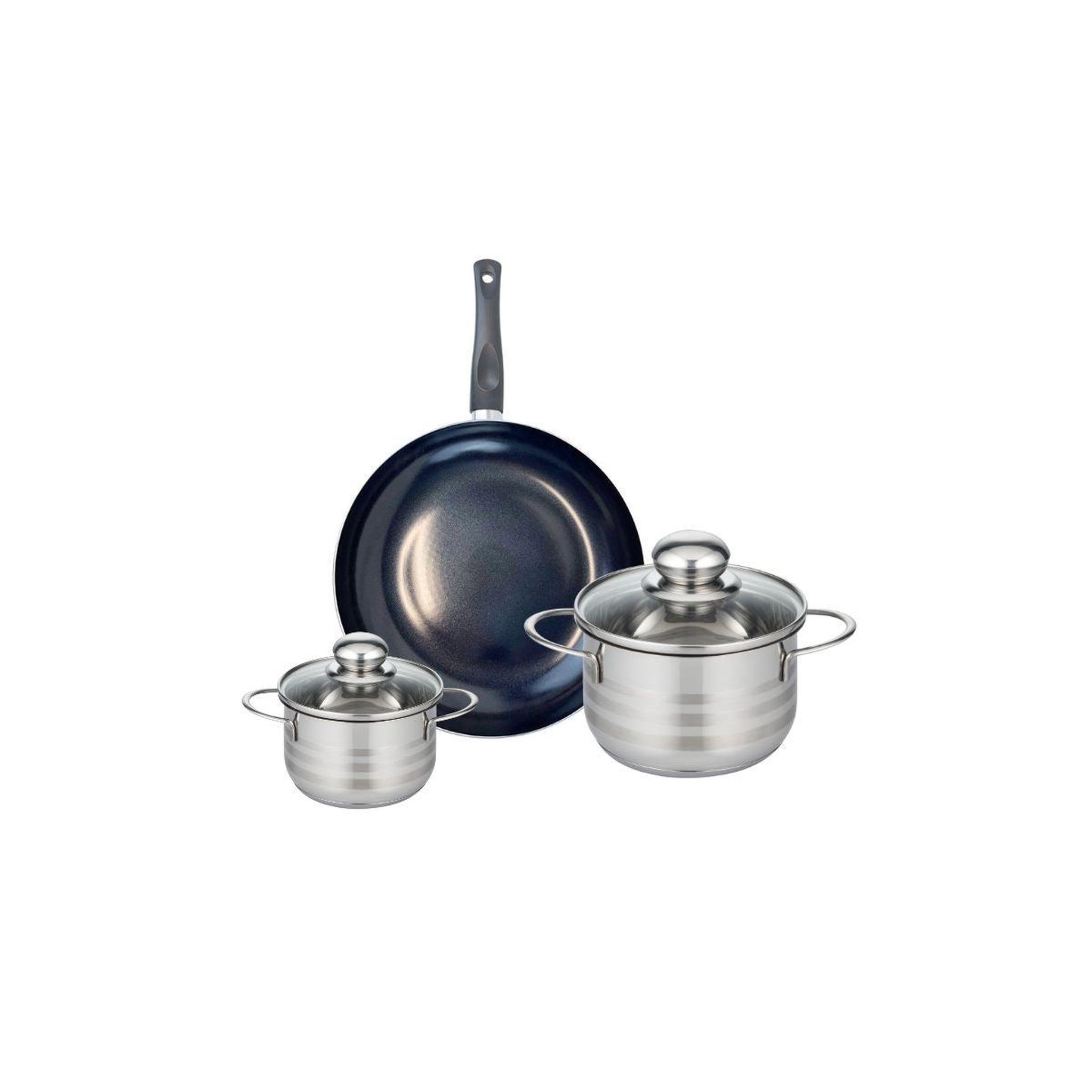 ELO Ensemble de 1 poêle de cuisson 24 cm et 2 faitouts 12 et 16 cm elo prima brillant