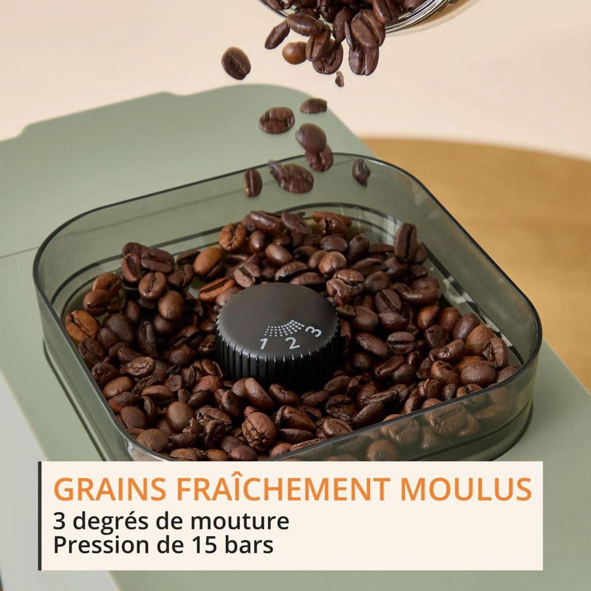 KRUPS Expresso Broyeur Coffee Crush, Machine à café à grains, ultra compacte SA401LE0