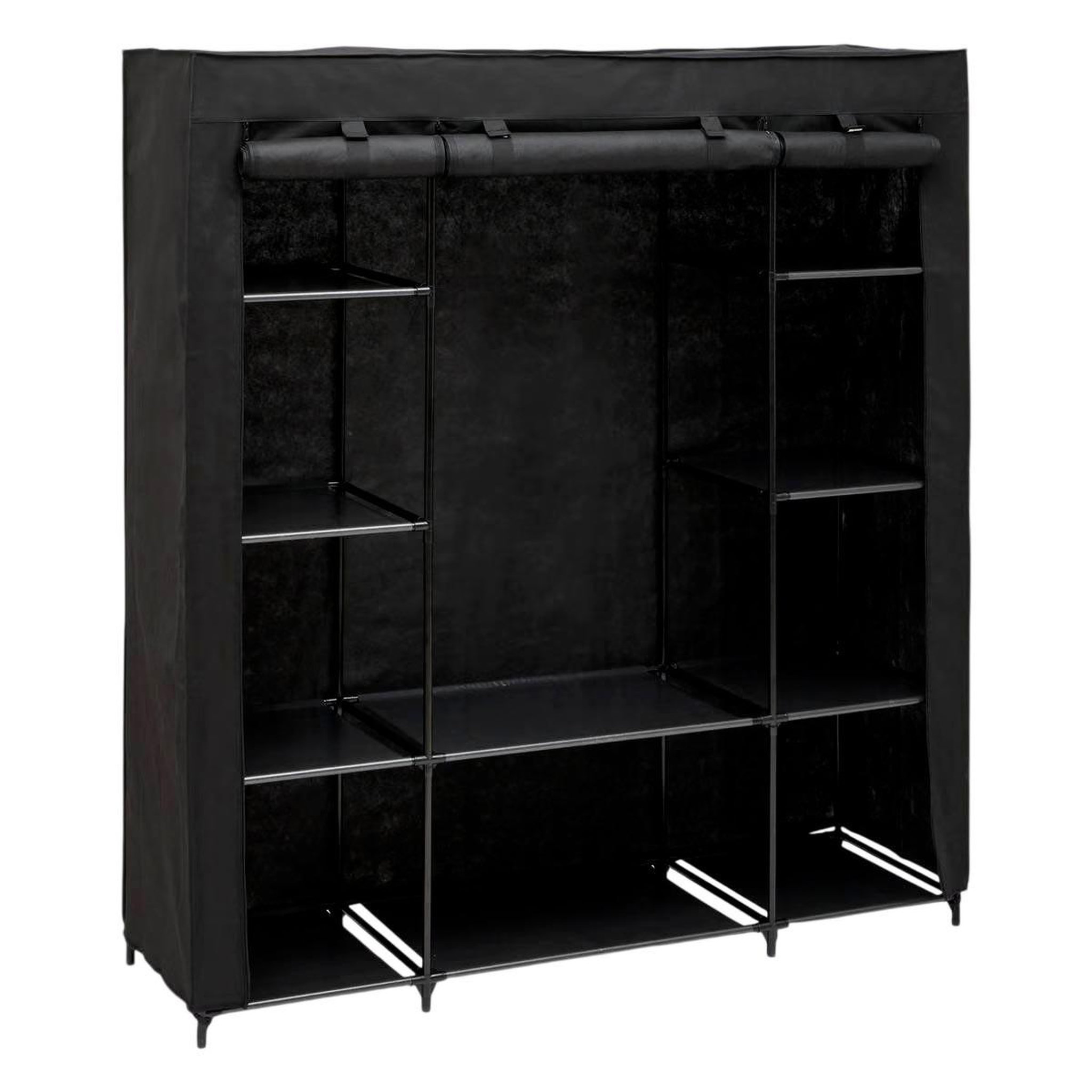 FIVE Penderie double 7 étagères  dressy  155cm noir