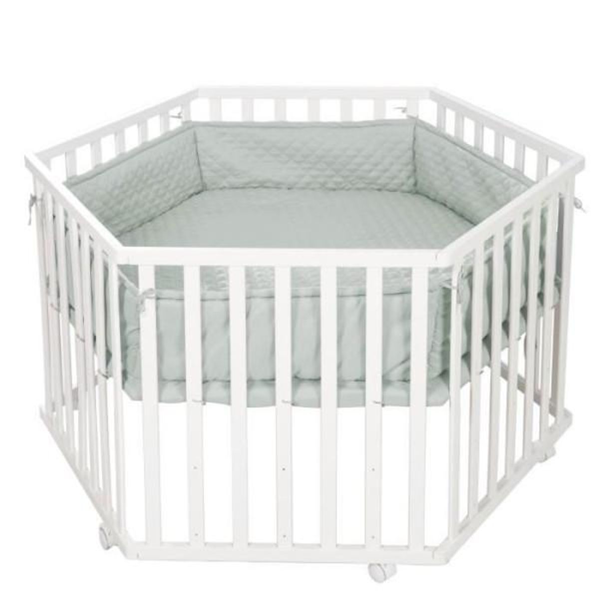 Roba Tapis de parc bébé - ROBA - Pour parc hexagonal - Rembourré - Vert givré